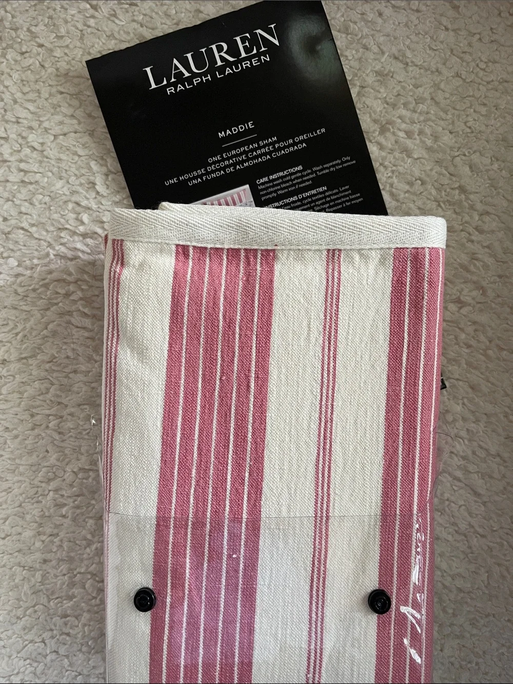 Lauren Ralph Lauren Striped Maddie European Sham Set 2 New